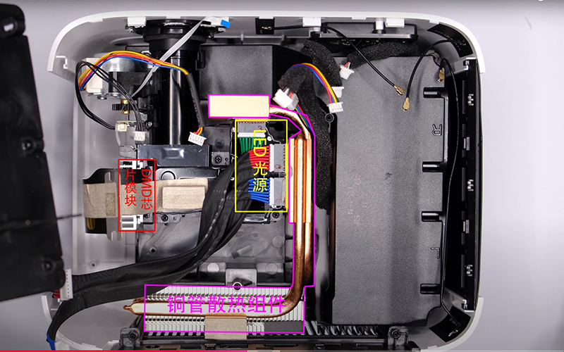 智能投影仪内部主要发热元件分布 智能投影仪内部主要发热元件分布